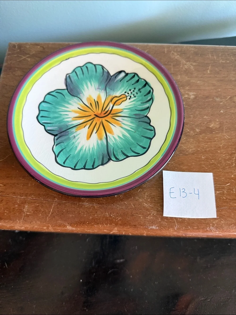 Hibiscus Pattern Appetizer Plate by Clay Art
